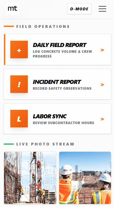 MT Platform Mobile View